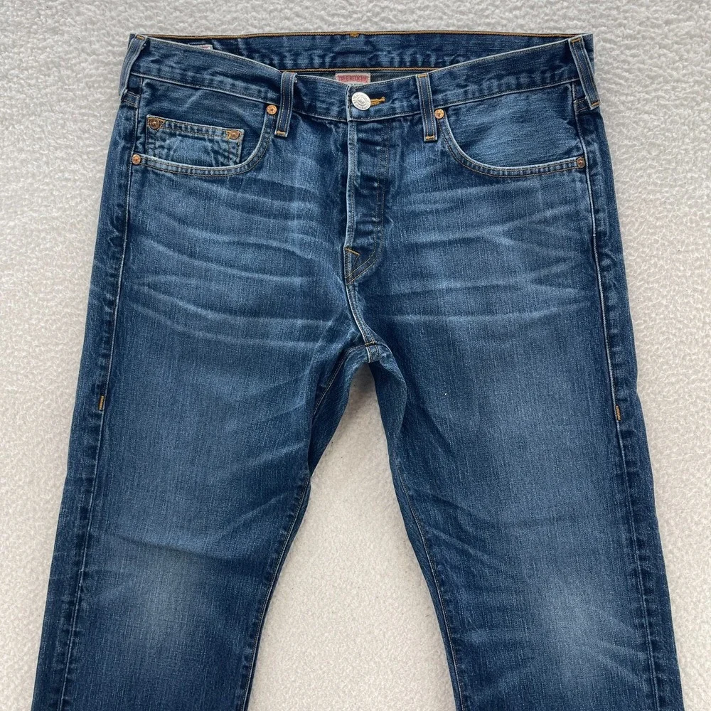 VTG True Religion Bobby Jeans Mens 36 Blue Baggy Dark Wash USA Made Grunge Y2K